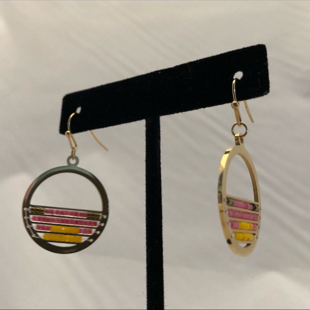 Hand beaded Japanese cylinder bead earrings